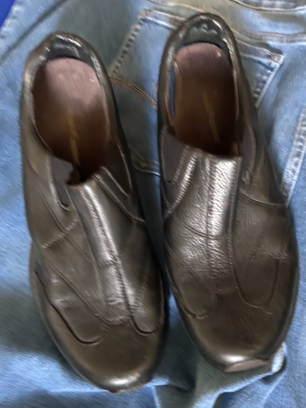 hush puppies black slide on womans size 7 w 7w wide  shoes seven